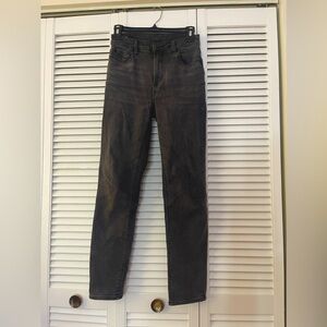 American Eagle Loose Straight Leg Super High Rise Black Denim Jeans